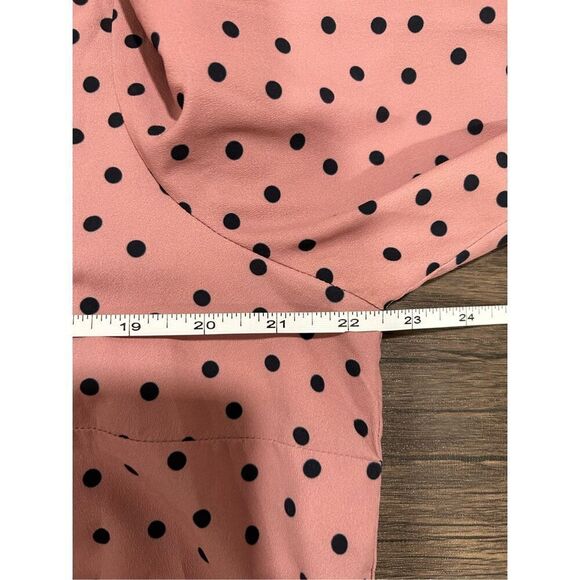 Wayward Fancies Eshakti  Pink Blush V-Neck Pleated Polks Dot Blouse 1XL - Picture 11 of 11